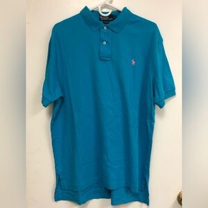 POLO RALPH LAUREN Short Sleeve Turquoise Polo Shirt LARGE